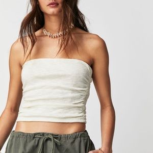 Free People Boulevard Tube Top, Size XS, White (Evening Cream)
